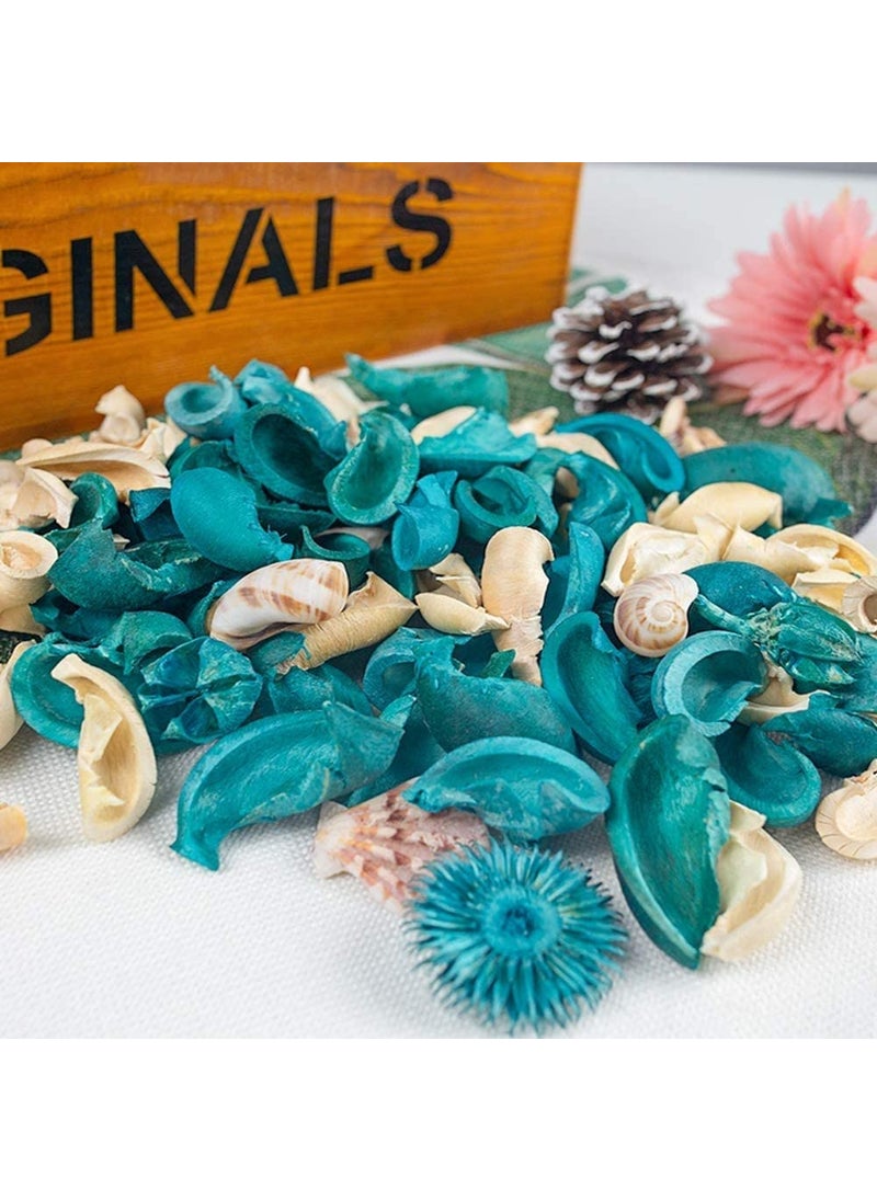 Urban Sajavaat Aroma Potpourri with Borosilate Glass Jar Ocean Breeze Beach Style Dried Flower with SeaShell Jars Wooden Cork Lids Food Container