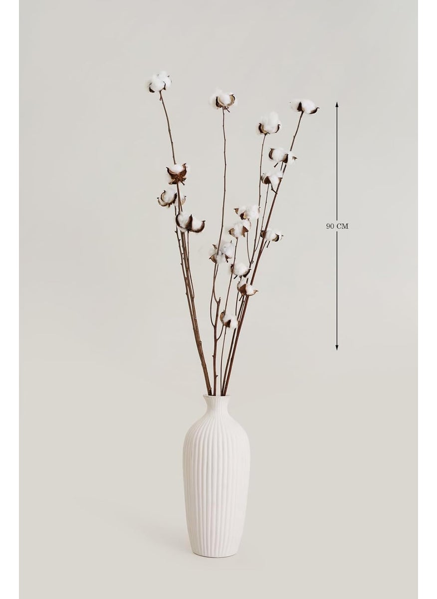 PUREZENTO Potpourri Unscented Cotton Pods Natural Pack of 14 Pods Dried Flower for Parties Side Corners Farmhouse Wedding Vase Fillers Bedroom Office Home Decoration