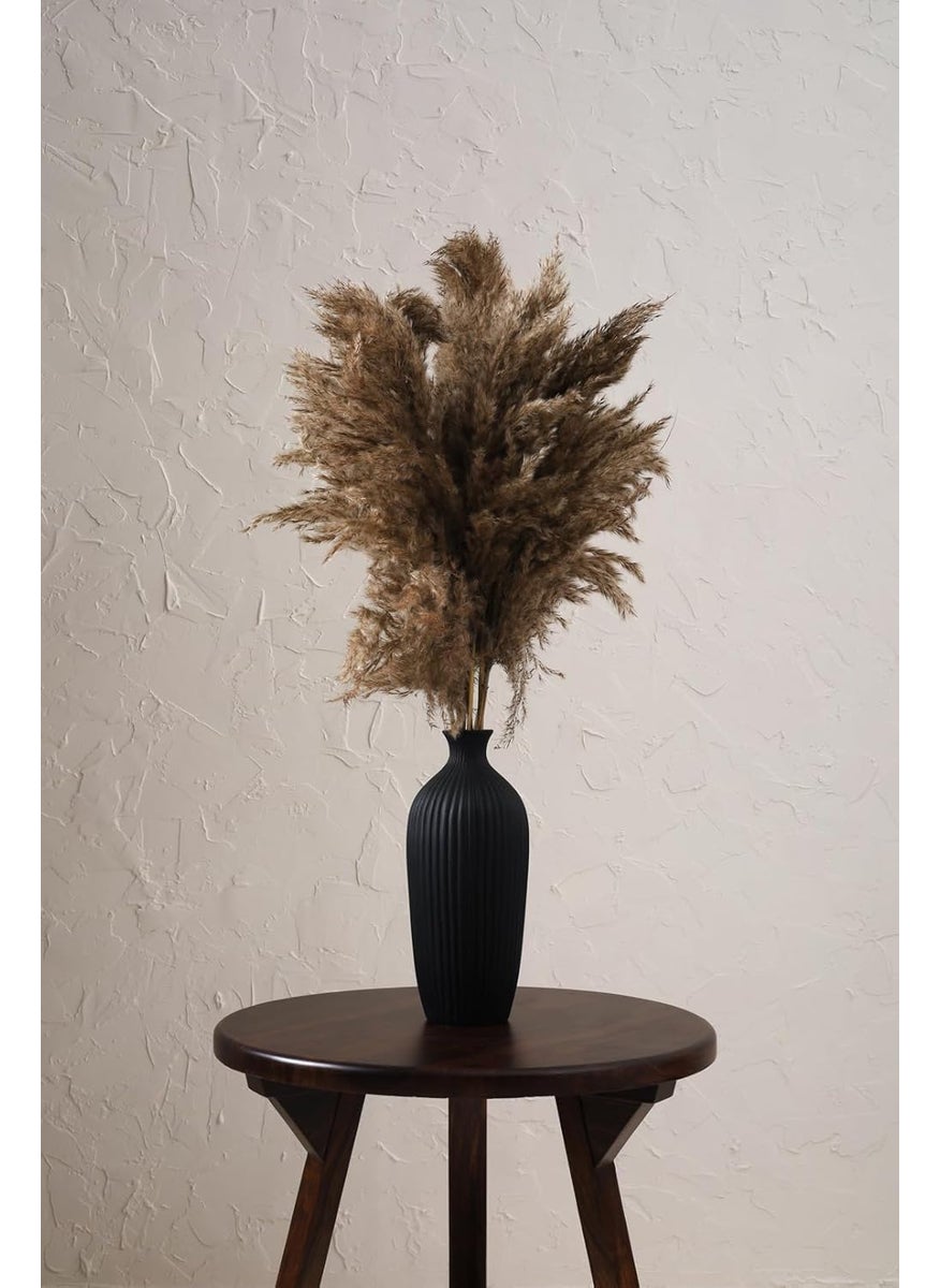 PUREZENTO Potpourri Unscented Fluffy Pampas Natural Pack of 5 Stems Dried Flower for Home Decoration Office Bedroom Vase Fillers Wedding Farmhouse Side Corners Parties