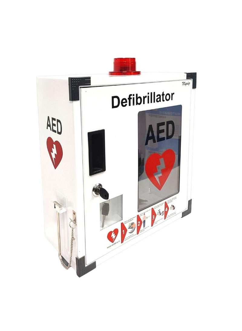 MQUIP AED Cabinet with Siren and Flash Light Suitable for All BRANDS AED