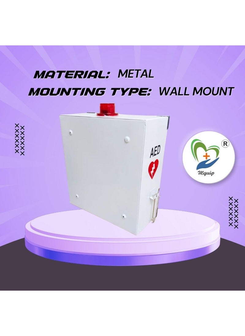 MQUIP AED Cabinet with Siren and Flash Light Suitable for All BRANDS AED