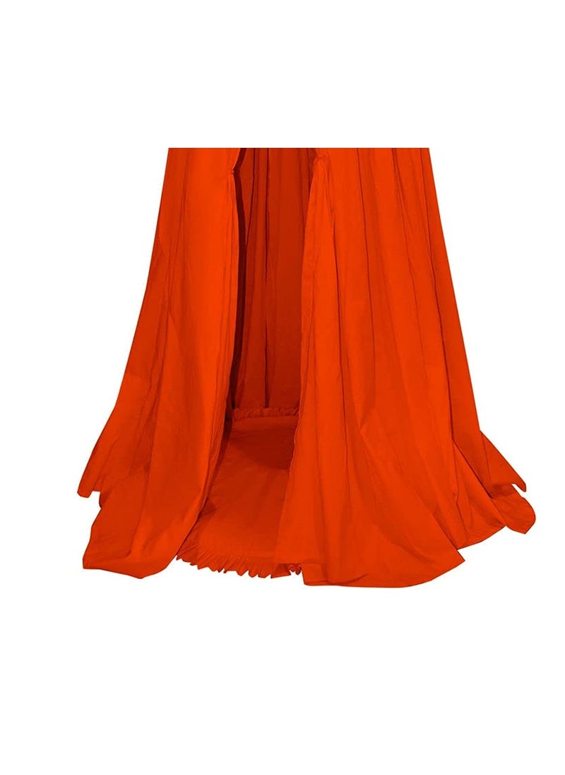 next Day art Hanging Canopy Play Tent with Mat for Kids and Adults Portable Foldable Pom Pom Hanging Mosquito for Girl and Boy Tent House and Outdoor Orange