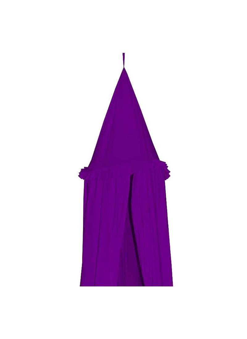 Next Day Art Hanging Canopy Play Tent Without Mat for Kids and Adults Portable Foldable Pom Pom Hanging Mosquito for Girl and Boy Tent House Indoor and Outdoor Purple