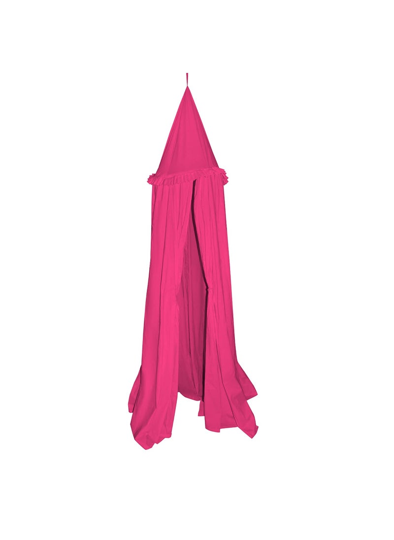 Next Day Art Hanging Canopy Play Tent Without Mat for Kids and Adults Portable Foldable Pom Pom Hanging Mosquito for Girl and Boy Tent House Indoor and Outdoor Dark Pink