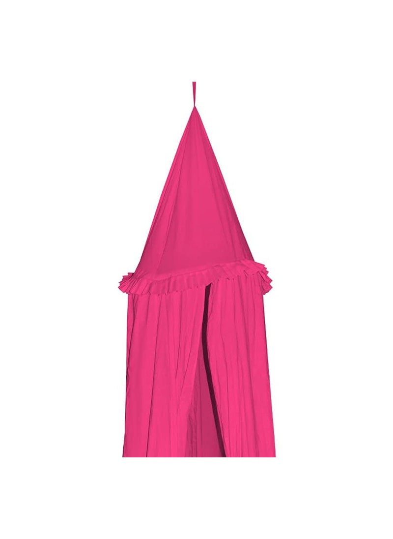 Next Day Art Hanging Canopy Play Tent Without Mat for Kids and Adults Portable Foldable Pom Pom Hanging Mosquito for Girl and Boy Tent House Indoor and Outdoor Dark Pink