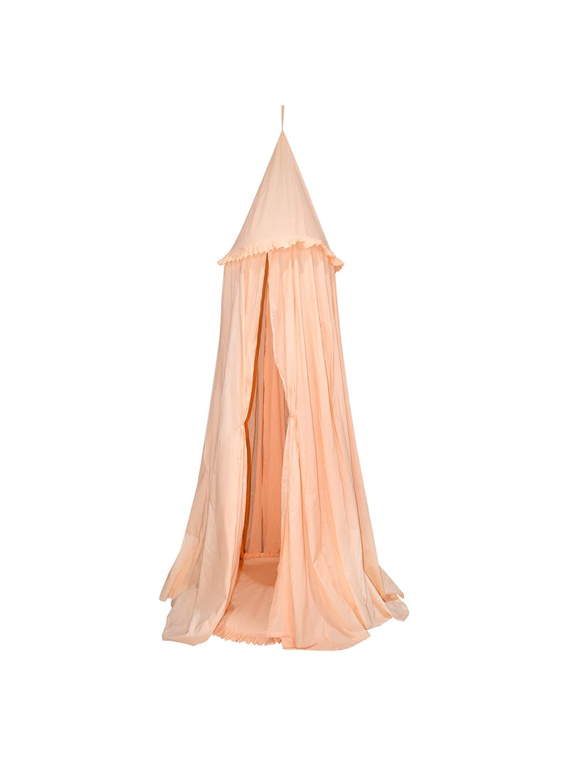 next Day art Hanging Canopy Play Tent Without Mat for Kids and Adults Portable Foldable Pom Pom Hanging Mosquito for Girl and Boy Tent House and Outdoor Peach