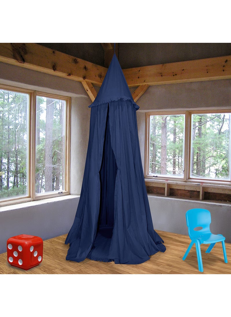 next Day art Hanging Canopy Play Tent with Mat for Kids and Adults Portable Foldable Pom Pom Hanging Mosquito for Girl and Boy Tent House and Outdoor Black