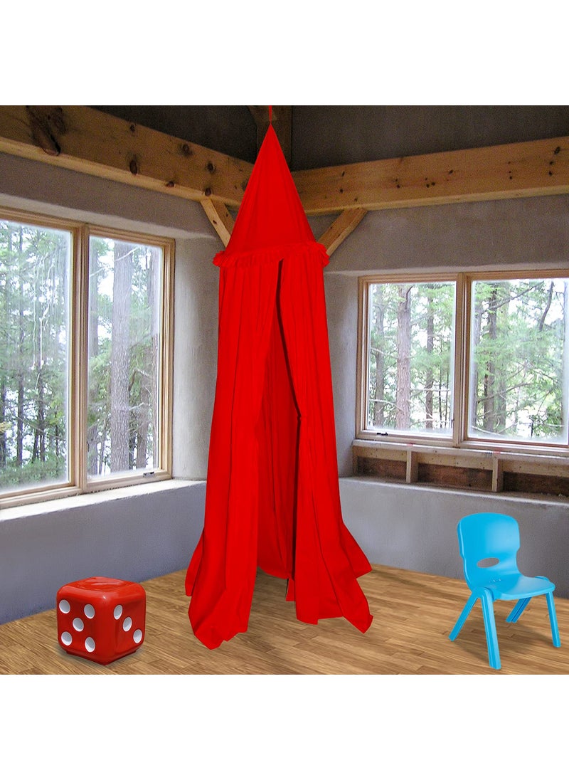 Next Day Art Teepee Play Tent for Kids Portable Foldable Flag House for Children Play Tents with Mat for Girl and Boy with Carry Case Canvas Playhouse Indoor and Outdoor with Baby Pillow Queen Red