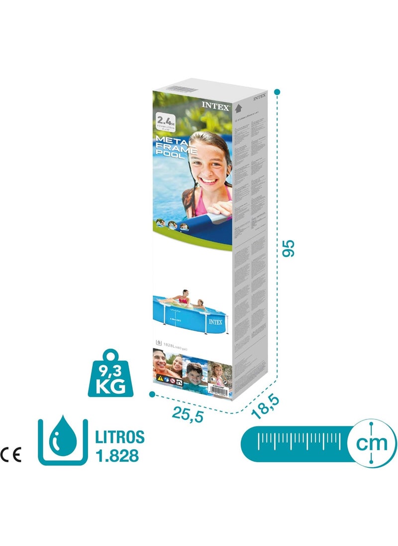 Intex Metal Frame Round Swimming Pool Set 2.44mx51cm