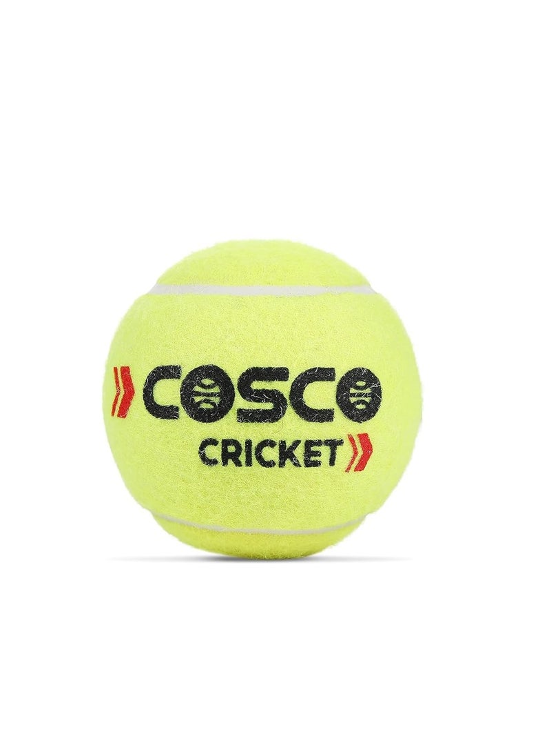 Cosco Cricket Normal Force Leather Tennis Ball (Yellow) -Pack of 6