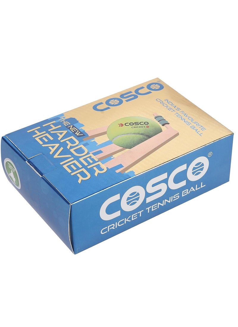 Cosco Cricket Normal Force Leather Tennis Ball (Yellow) -Pack of 6