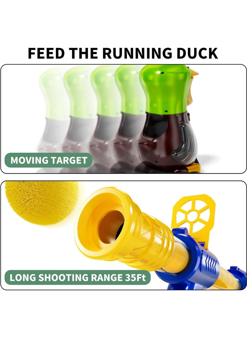 Duck Shooting Toys for Kids 3 4 5 6 7 8 9 Years Old Movable Shooting Game with 24 Balls 2 Air Pump Toy Indoor and Outdoor Competition Game Gifts for Boys and Girls