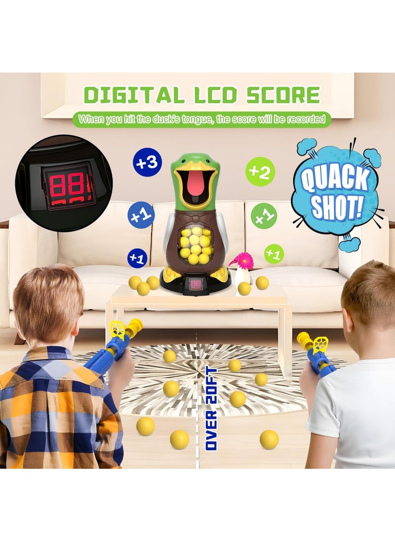 Duck Shooting Toys for Kids 3 4 5 6 7 8 9 Years Old Movable Shooting Game with 24 Balls 2 Air Pump Toy Indoor and Outdoor Competition Game Gifts for Boys and Girls