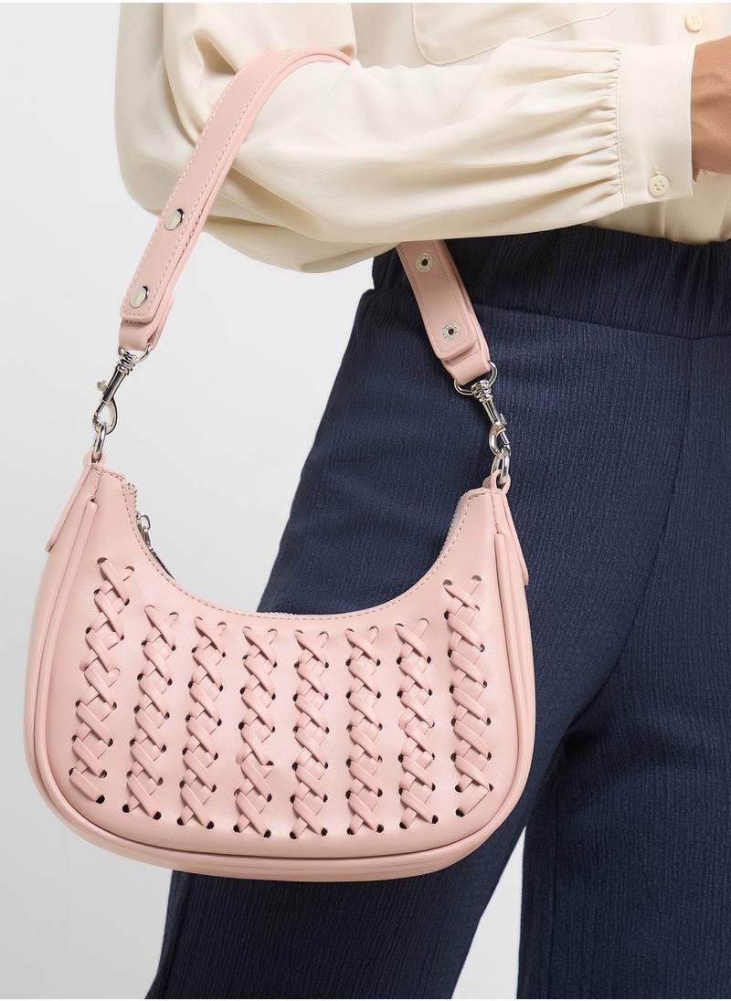 Weave Detail Shoulder Bag
