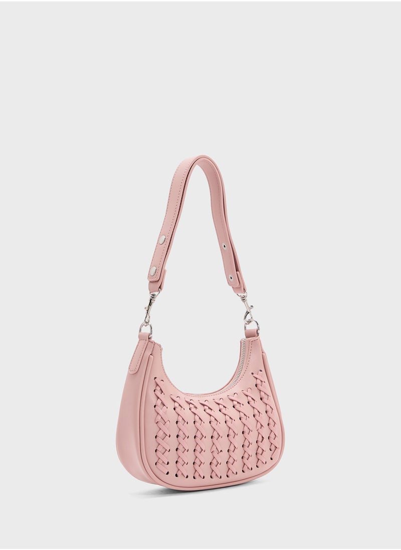 Weave Detail Shoulder Bag