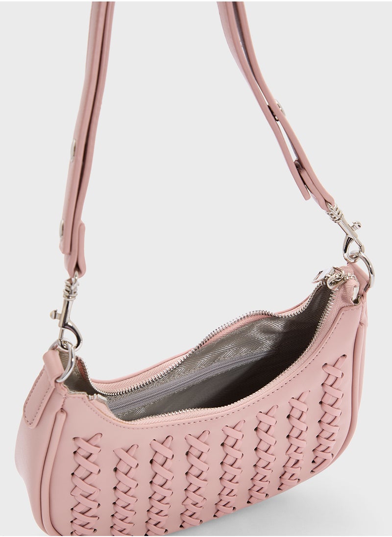 Weave Detail Shoulder Bag