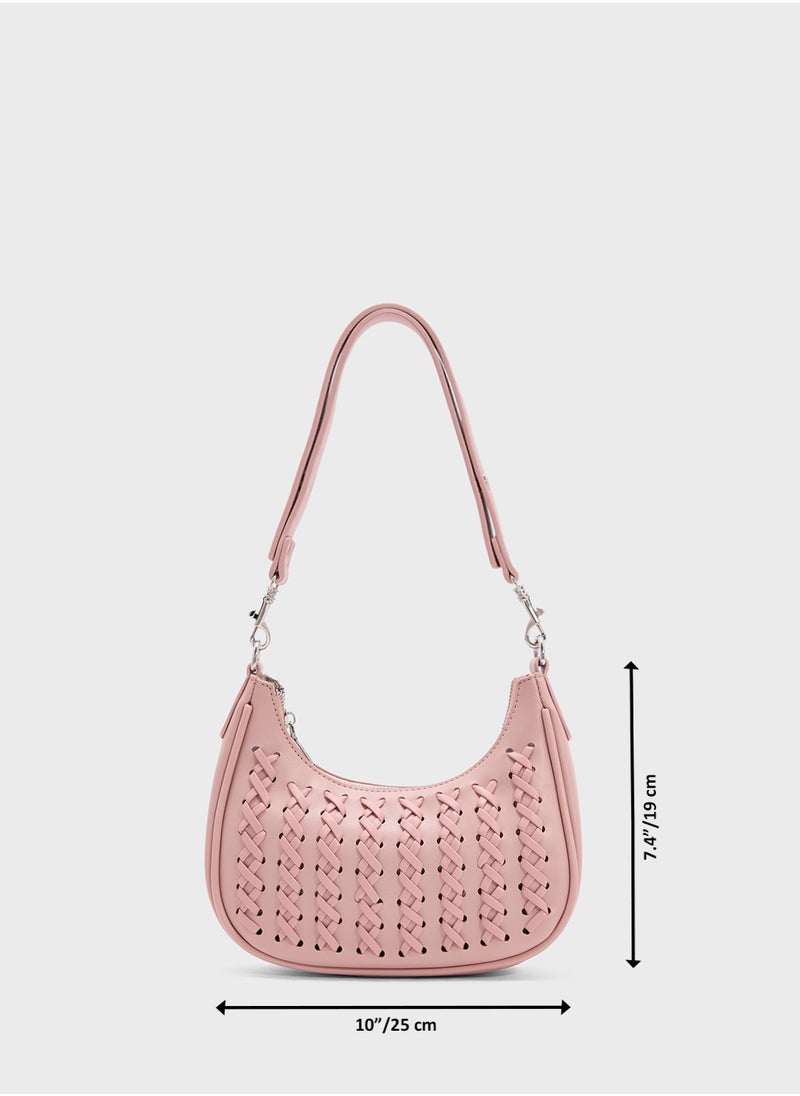 Weave Detail Shoulder Bag