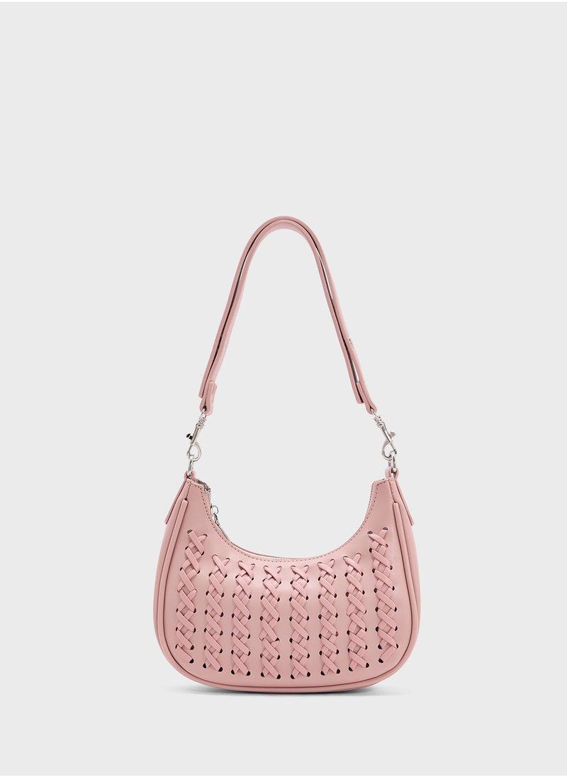 Weave Detail Shoulder Bag