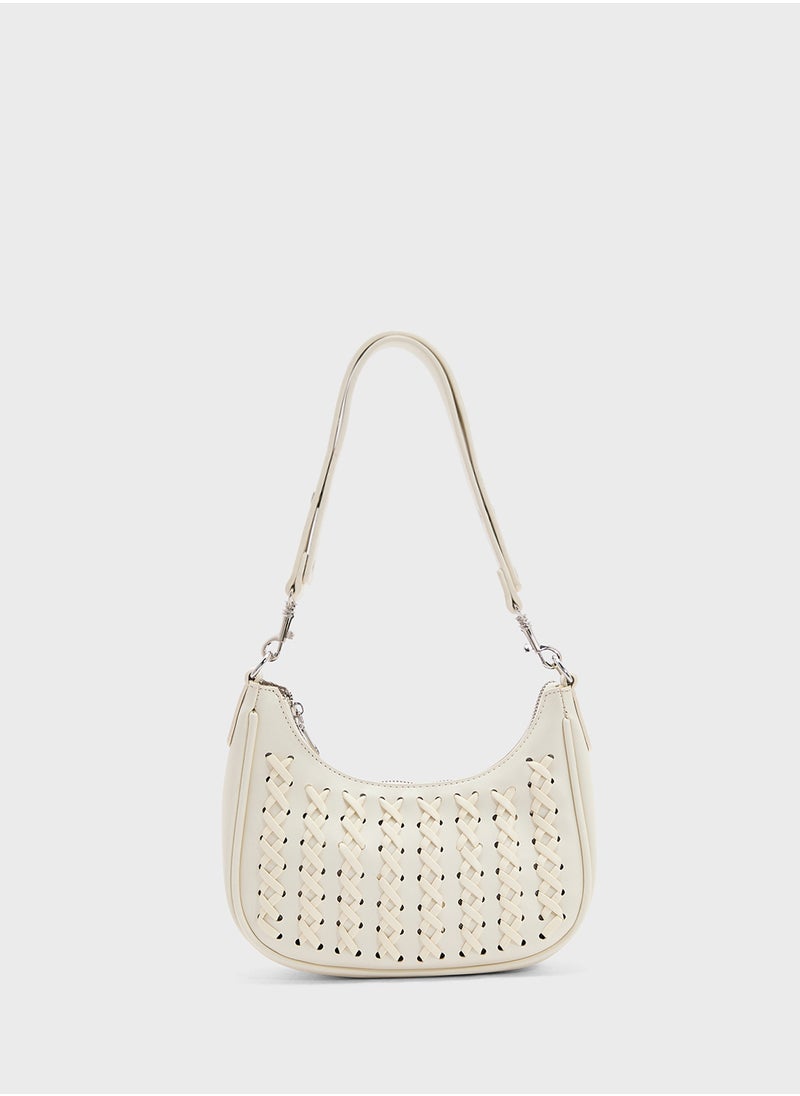 Weave Detail Shoulder Bag