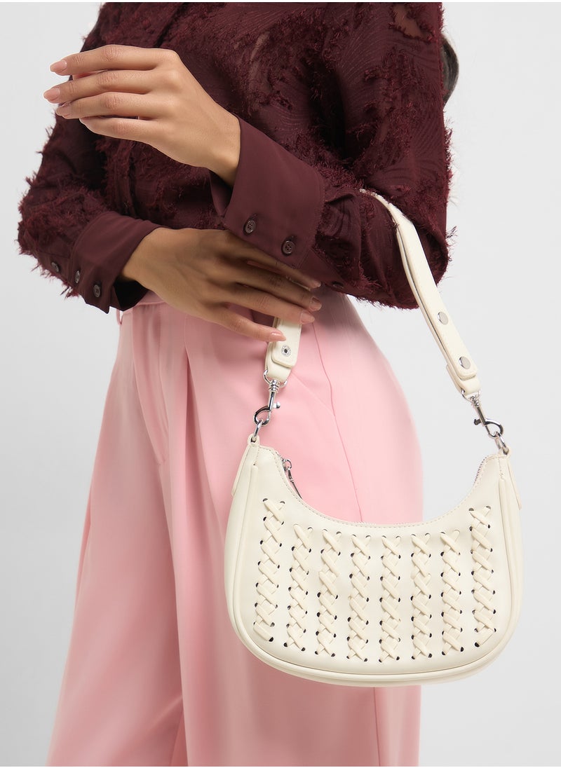 Weave Detail Shoulder Bag