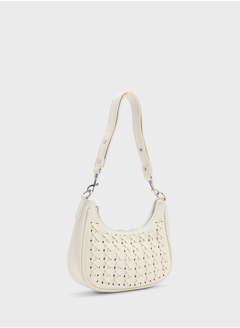 Weave Detail Shoulder Bag