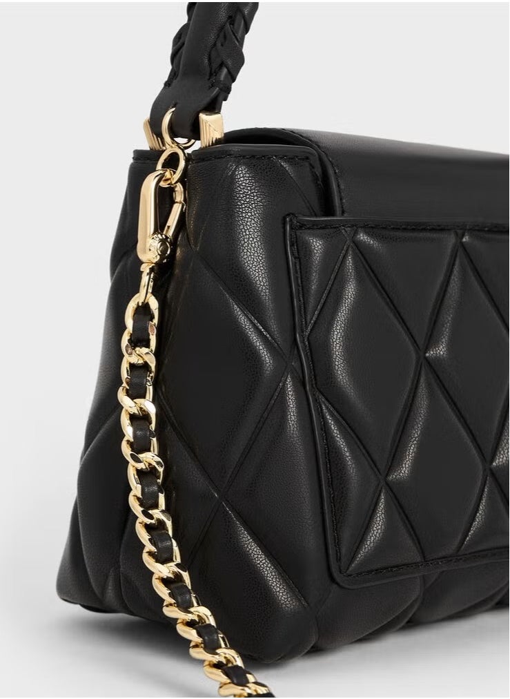 Arwen Quilted Braided-Strap Top Handle Bag