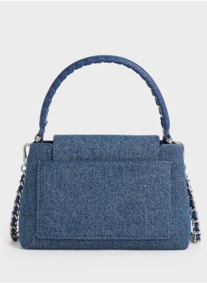 Arwen Quilted Braided-Strap Top Handle Bag