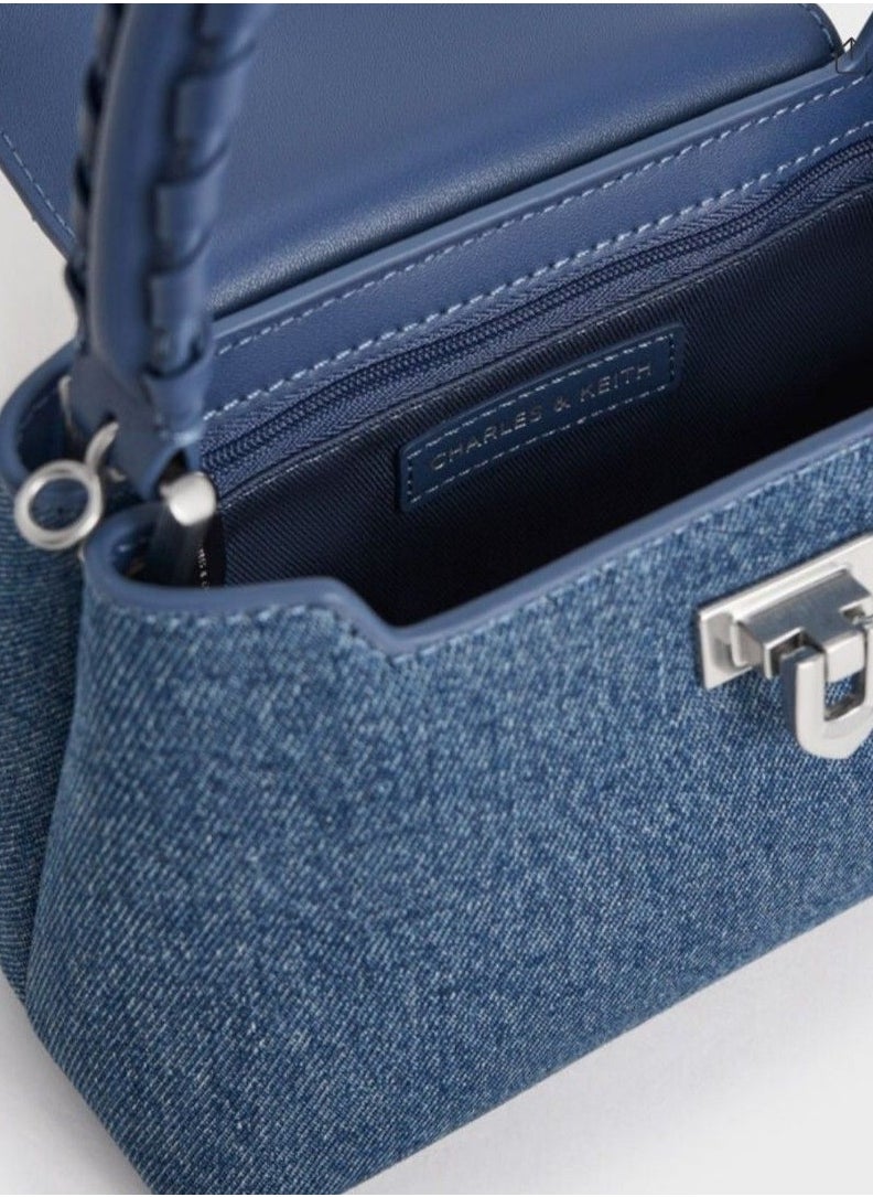Arwen Quilted Braided-Strap Top Handle Bag