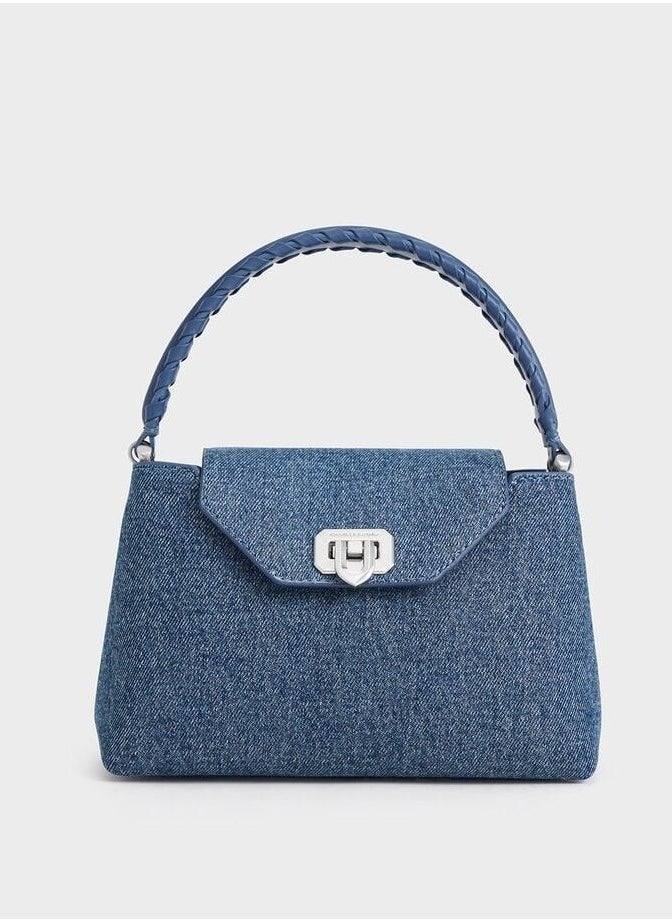 Arwen Quilted Braided-Strap Top Handle Bag