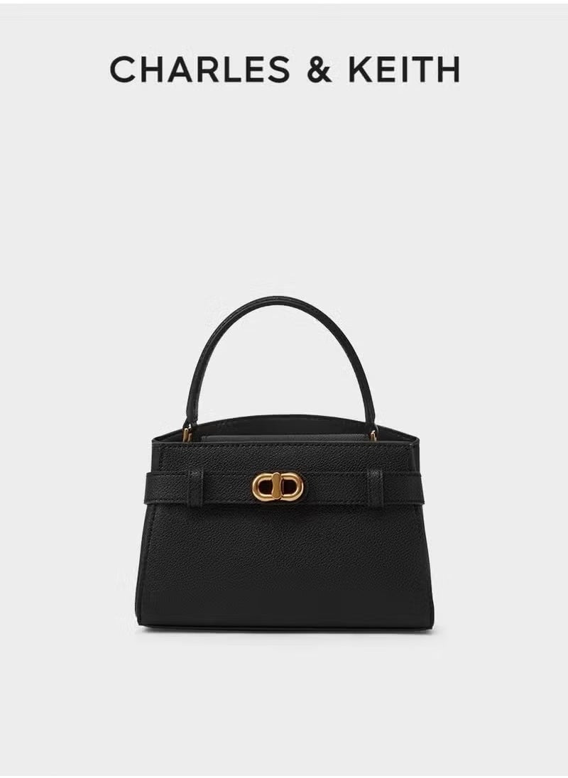 Charles & Keith Metal Buckle Strap Tote Shoulder Bag