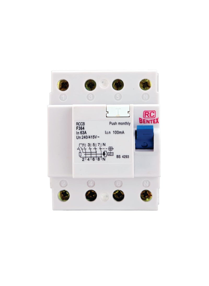 RC BENTEX RCCBELCB 63A FP Standard Type 240V415V