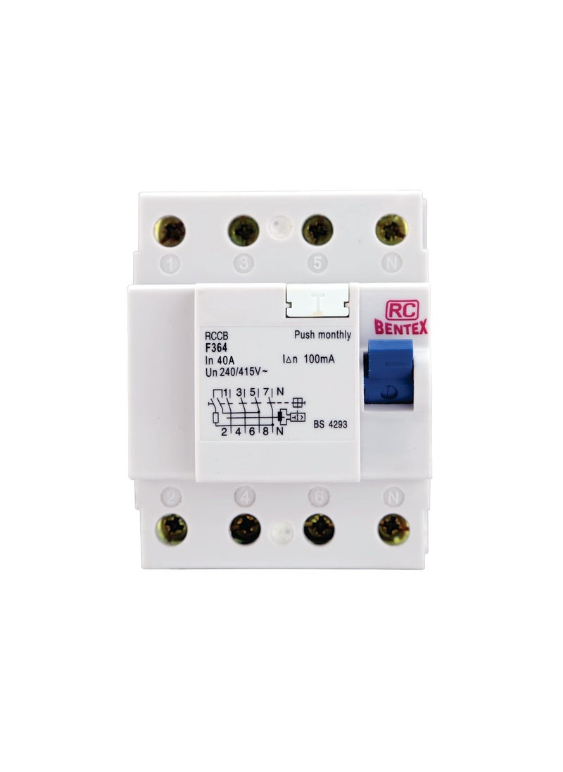 RC BENTEX RCCBELCB 40A FP Standard Type 240V415V