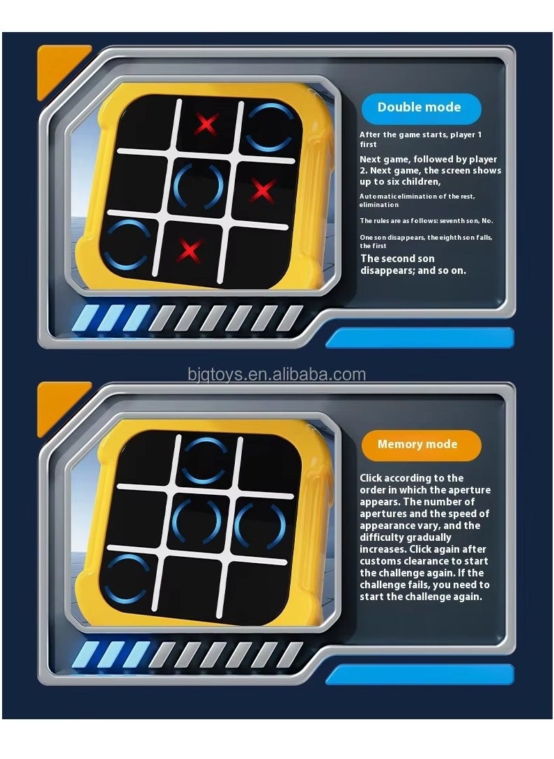 2-in-1 Tic-Tac-Toe & Bolt Chess | 3-in-1 Educational Board Game Toy for Kids (Tic-Tac-Toe, Memory Flash, Whack-a-Mole) | Portable ABS Plastic Learning Game | Birthday Gift for Children Ages 3+ | Includes Electronic Tic-Tac-Toe & Nesting Doll