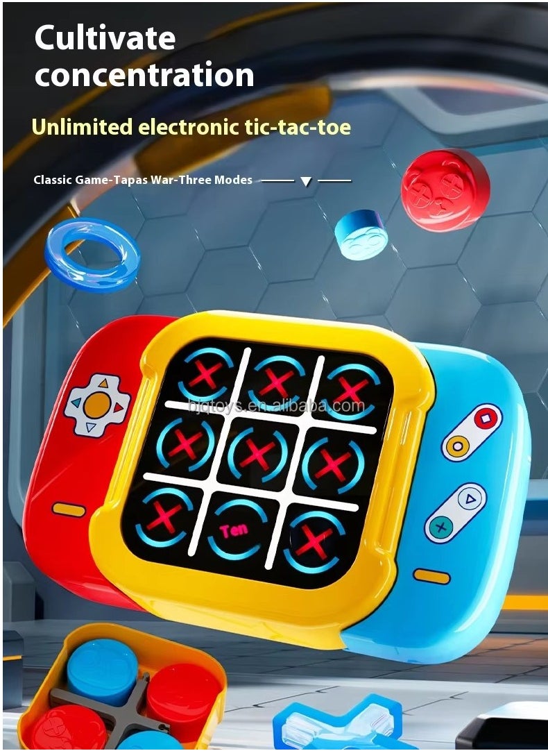2-in-1 Tic-Tac-Toe & Bolt Chess | 3-in-1 Educational Board Game Toy for Kids (Tic-Tac-Toe, Memory Flash, Whack-a-Mole) | Portable ABS Plastic Learning Game | Birthday Gift for Children Ages 3+ | Includes Electronic Tic-Tac-Toe & Nesting Doll