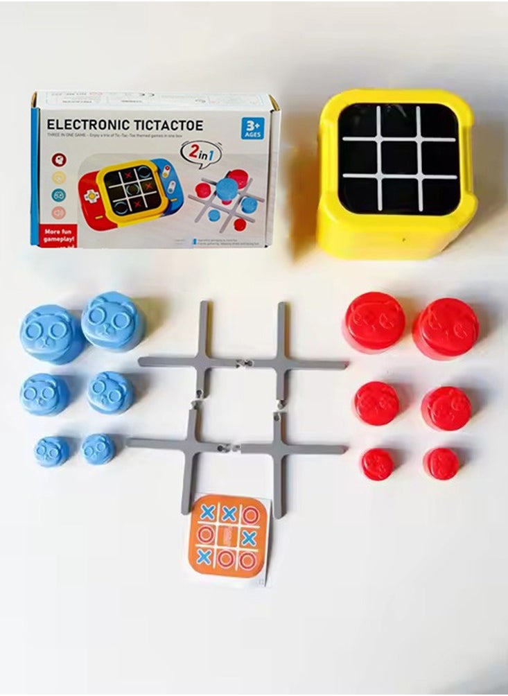 2-in-1 Tic-Tac-Toe & Bolt Chess | 3-in-1 Educational Board Game Toy for Kids (Tic-Tac-Toe, Memory Flash, Whack-a-Mole) | Portable ABS Plastic Learning Game | Birthday Gift for Children Ages 3+ | Includes Electronic Tic-Tac-Toe & Nesting Doll
