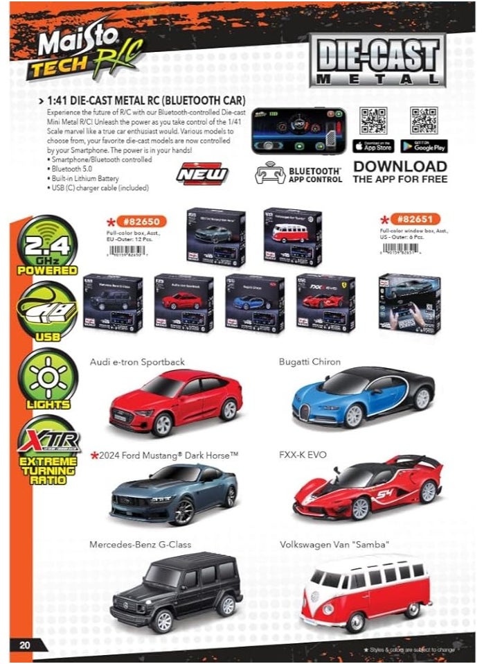 Maisto M82650B Bluetooth RC Collectible Car with Sound, Headlights & Digital Speed Control