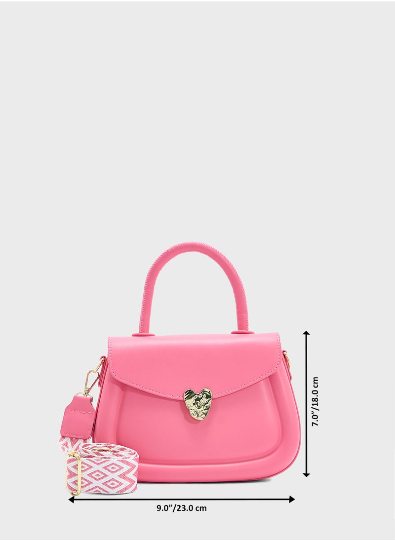 Heart Closure Satchel Bag