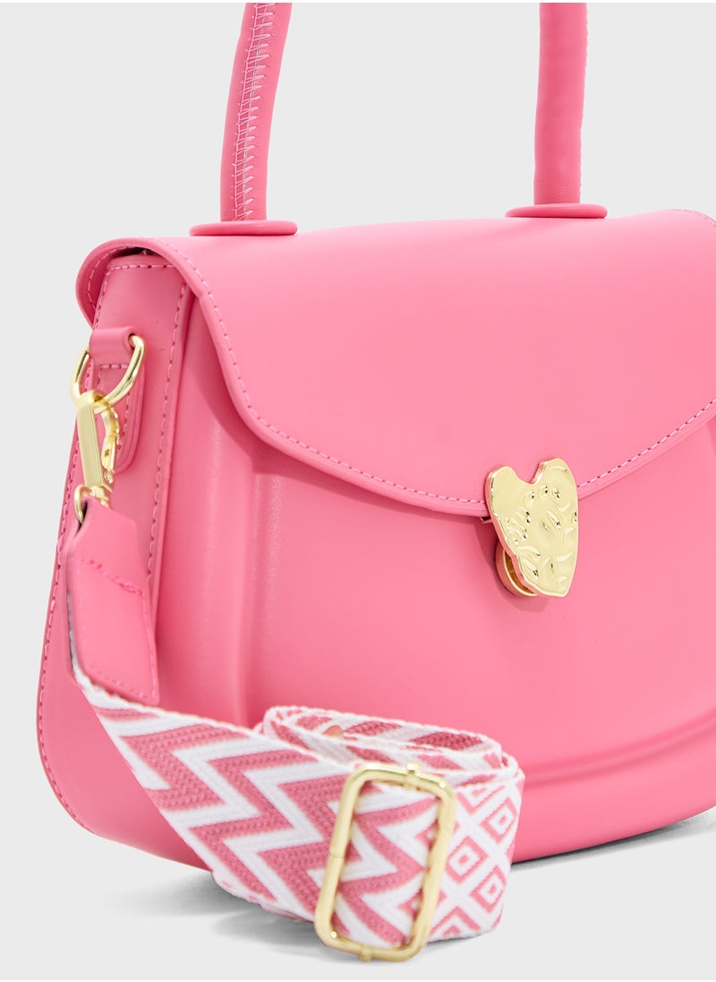 Heart Closure Satchel Bag