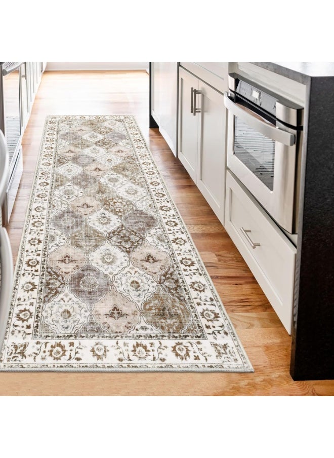 【Bohemian Vintage Rug】Non-Slip Hallway & Living Room Carpet | 50*160cm Anti-Wear Bedside Rug with Stain-Resistant Polyester | Easy Clean Home Decor Floor Mat