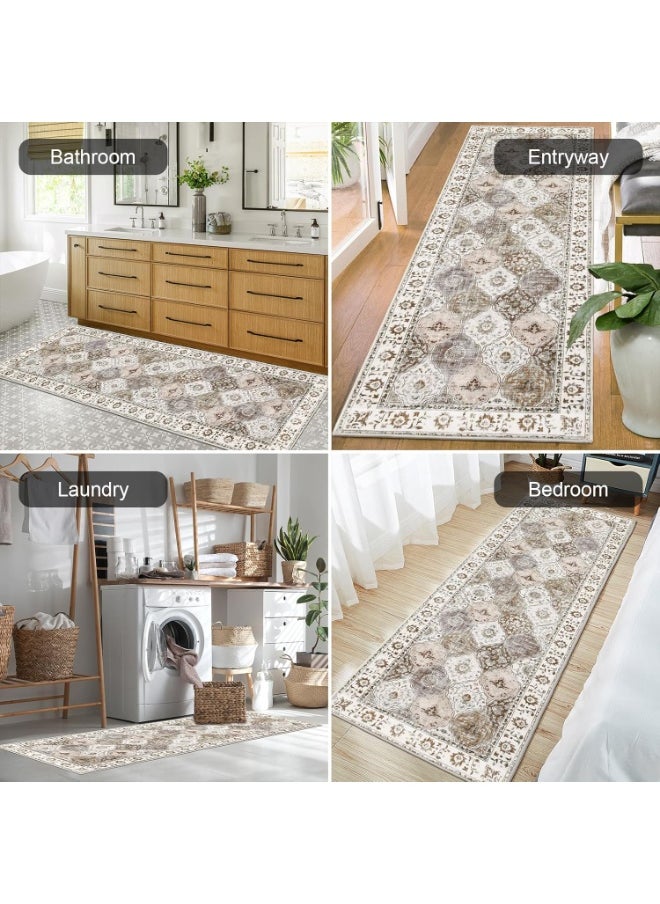 【Bohemian Vintage Rug】Non-Slip Hallway & Living Room Carpet | 50*160cm Anti-Wear Bedside Rug with Stain-Resistant Polyester | Easy Clean Home Decor Floor Mat