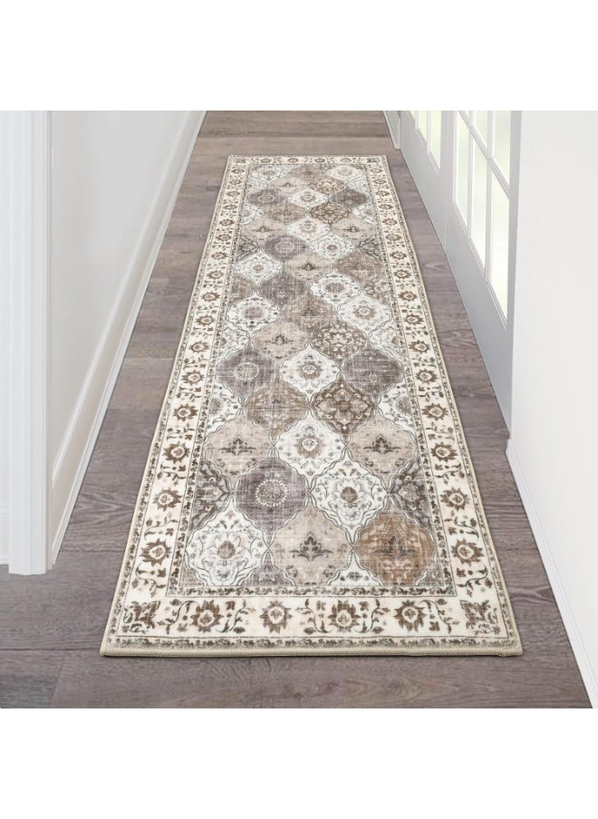 【Bohemian Vintage Rug】Non-Slip Hallway & Living Room Carpet | 50*160cm Anti-Wear Bedside Rug with Stain-Resistant Polyester | Easy Clean Home Decor Floor Mat