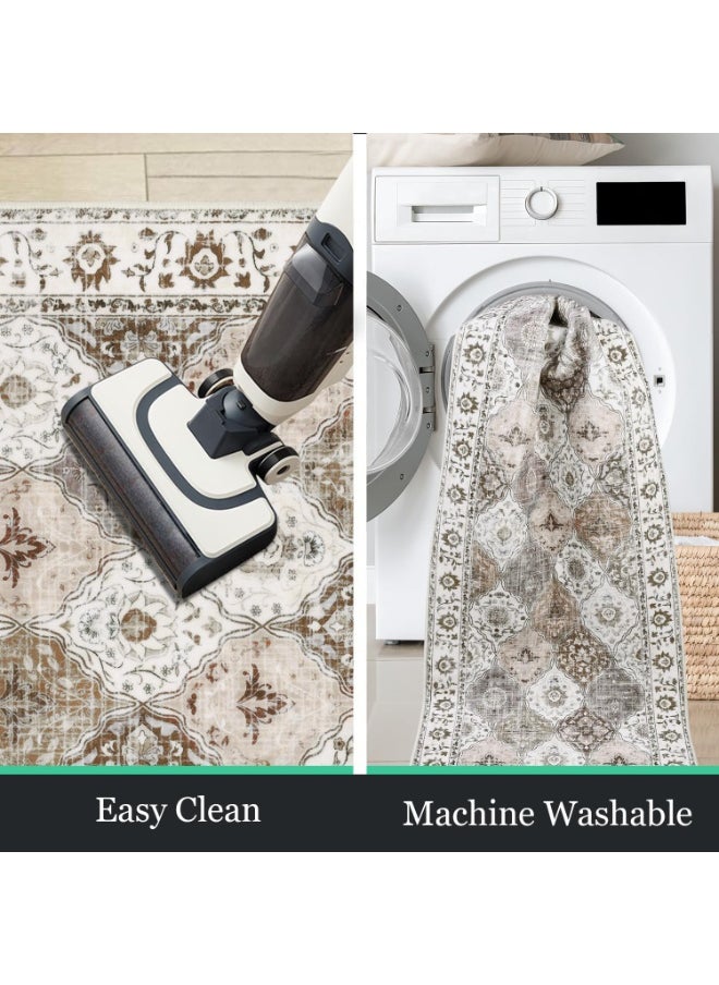 【Bohemian Vintage Rug】Non-Slip Hallway & Living Room Carpet | 50*160cm Anti-Wear Bedside Rug with Stain-Resistant Polyester | Easy Clean Home Decor Floor Mat
