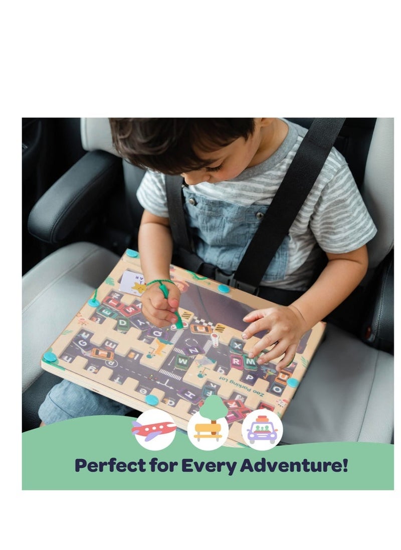 Magnetic Maze Bead Toy - Focus and Concentration Magnetic Parking Lot Matching Game for Kids, Educational Puzzle Toy