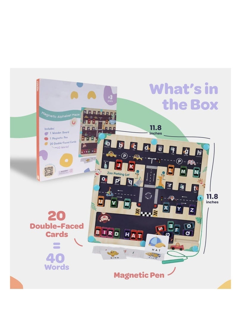 Magnetic Maze Bead Toy - Focus and Concentration Magnetic Parking Lot Matching Game for Kids, Educational Puzzle Toy