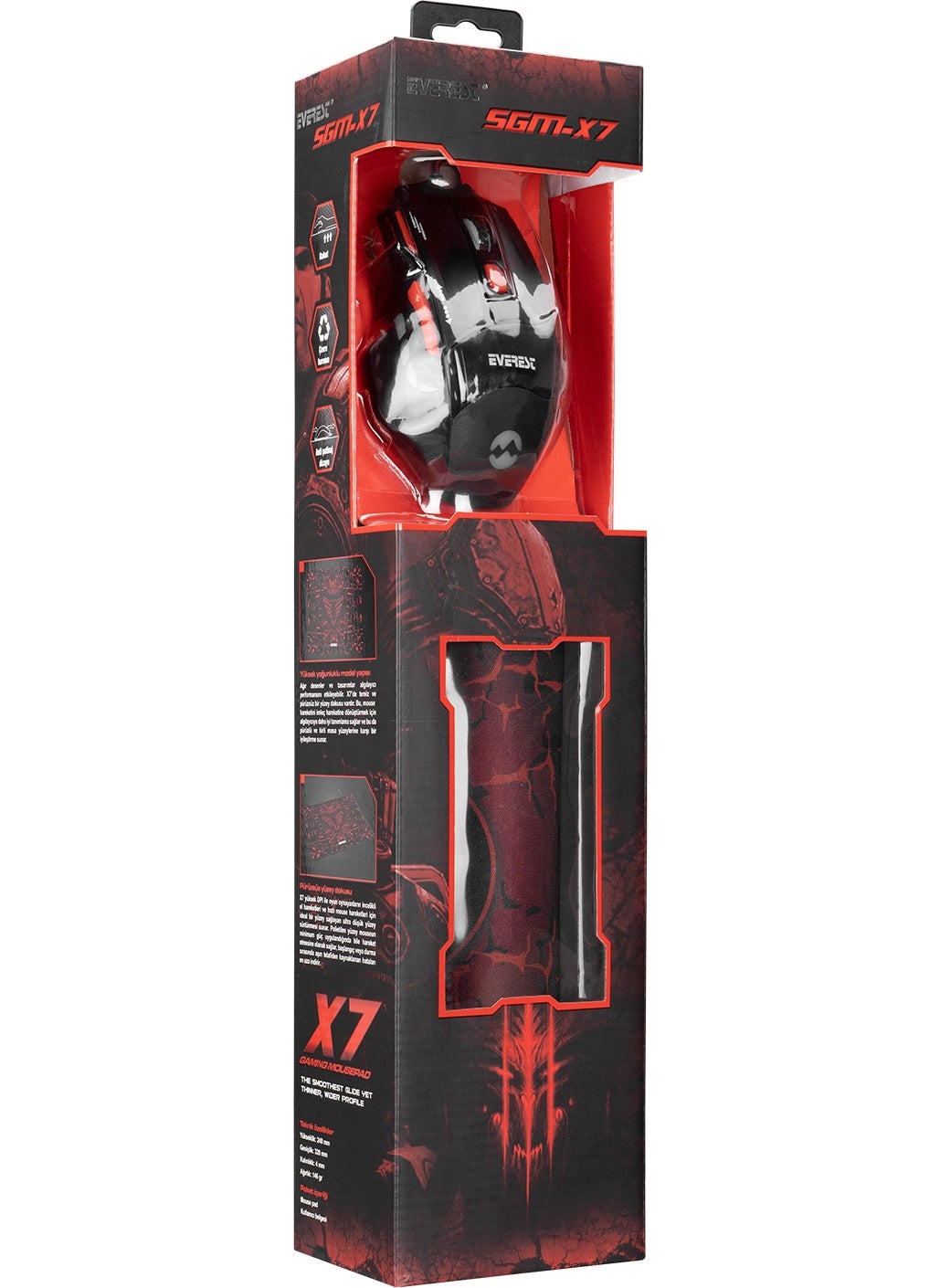 SGM-X7 Usb Black Macro 7200dpi Gaming Mouse +Gaming Mouse Pad