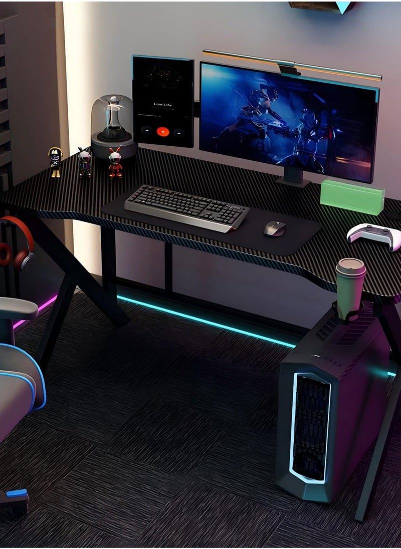 U-LIAN Gaming Table,Small Gaming Desk,Ergonomic PC Computer Desk,Computer Table with Carbon Fibre Surface, Kids Desk,Writing Study Desk or Home Office Desks,Ideal for Students and Gamers
