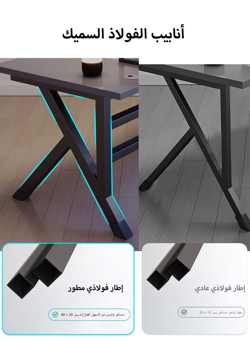 U-LIAN Gaming Table,Small Gaming Desk,Ergonomic PC Computer Desk,Computer Table with Carbon Fibre Surface, Kids Desk,Writing Study Desk or Home Office Desks,Ideal for Students and Gamers