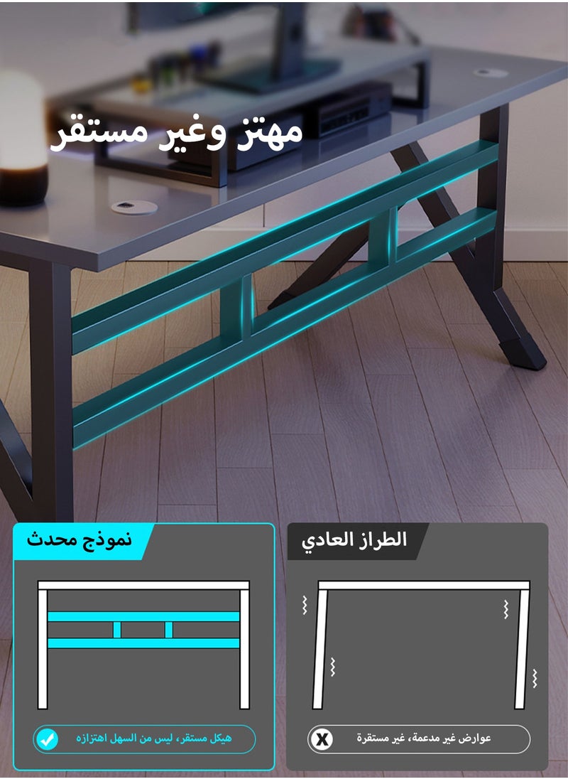 U-LIAN Gaming Table,Small Gaming Desk,Ergonomic PC Computer Desk,Computer Table with Carbon Fibre Surface, Kids Desk,Writing Study Desk or Home Office Desks,Ideal for Students and Gamers