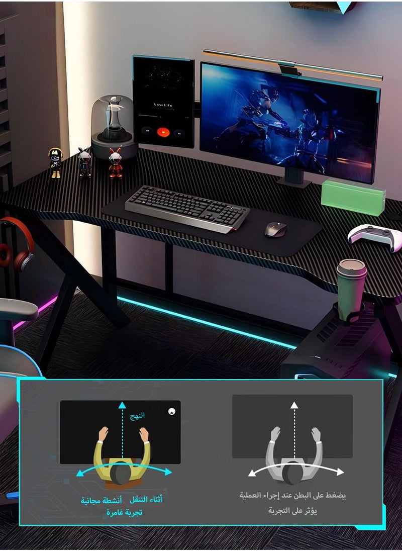 U-LIAN Gaming Table,Small Gaming Desk,Ergonomic PC Computer Desk,Computer Table with Carbon Fibre Surface, Kids Desk,Writing Study Desk or Home Office Desks,Ideal for Students and Gamers