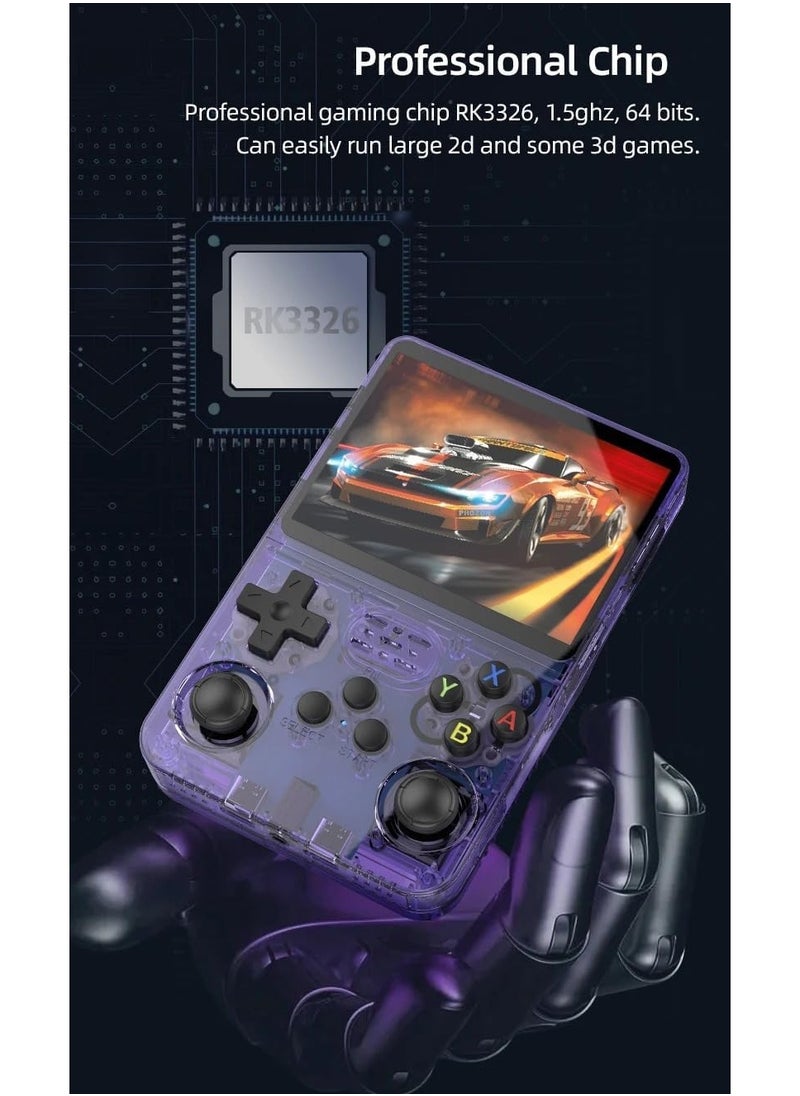 ANBERNIC R36S Retro Handheld Game Console with 3.5 Inch IPS HD Display, Linux System, 1000 Inbuilt Games, 64GB Game Card – Compact Pocket Video Game (Purple)